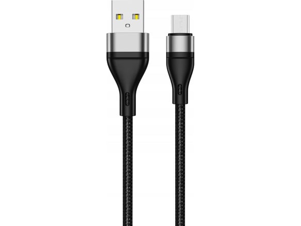 USB-kabel Jellico USB-A til microUSB 1 m - svart (6974929202262)
