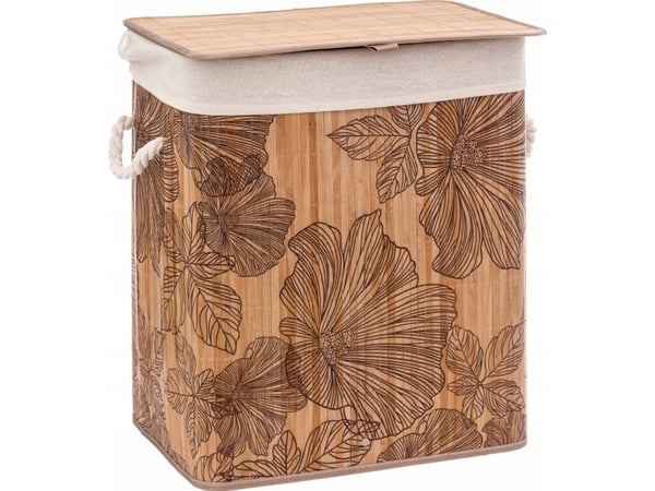5five kleskurv BAMBOO med blomstermotiv, 60 l