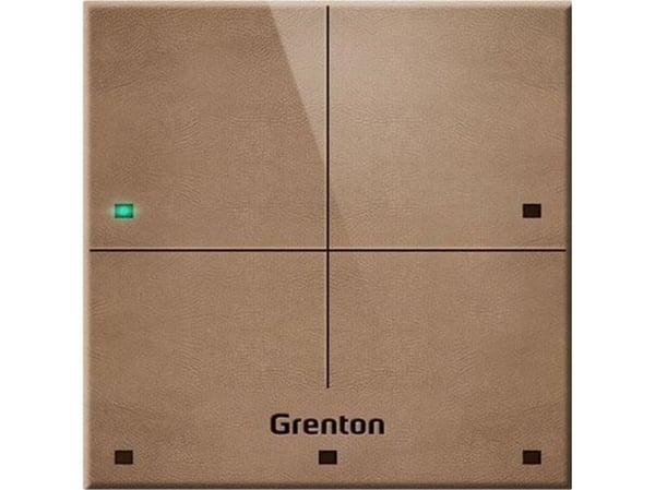 Grenton berøringspanel / 4 berøringsfelt / TF-Bus / lys, naturlig lær forside