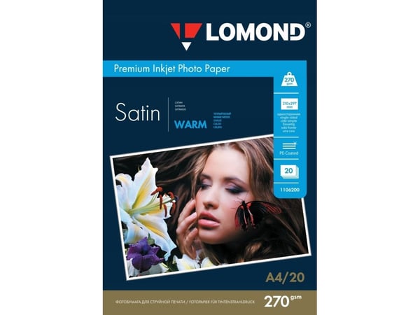 Lomond Premium Photo Paper satin 270 g/m² A4, 20 ark, Warm