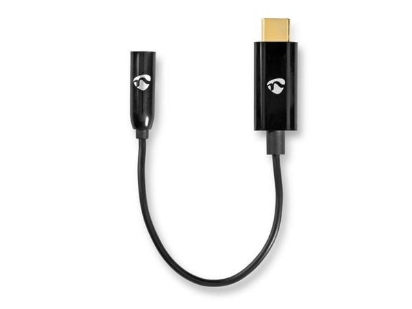 Nedis CCBW65950BK015, 3.5mm, Hunkjønn, USB Type-C, Hankjønn, 0,15 m, Sort