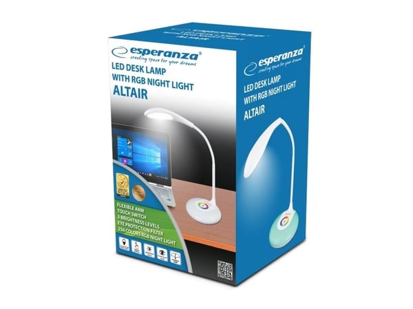 ESPERANZA ELD102 ALTAIR - LED DESK LAMP WITH RGB NIGHT LIGHT WHITE
