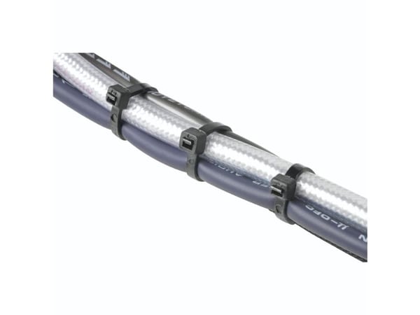 Hama 00221002 Kabelbinder Plastic Sort fleksibel (L x B) 100, 150, 200 mm, mm, mm, mm x 0.25 cm 150 stk 150 stk