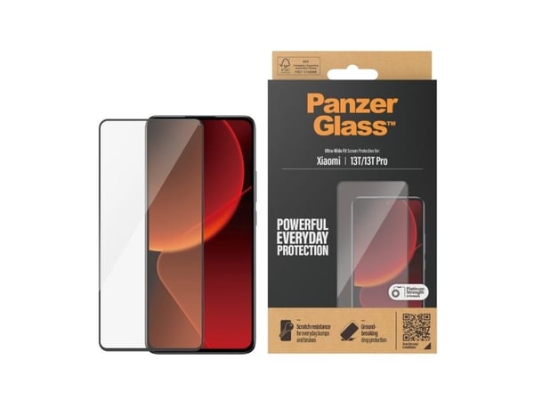 PanzerGlass - Skjermbeskyttelse for mobiltelefon - ultrabred passform - glass - rammefarge svart - for Xiaomi 13T, 13T Pro