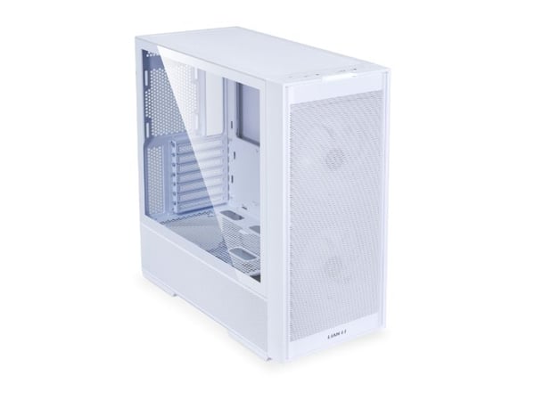Lian Li 206 - Mid tower - ATX - sidepanel med vindu (herdet glass) - ingen strømforsyning (ATX) - hvit - USB/lyd