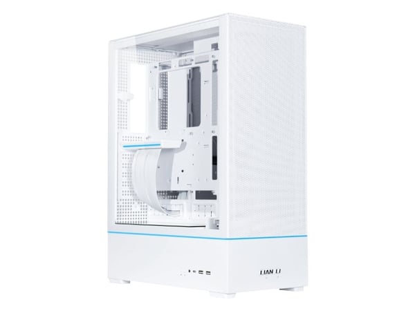 Lian Li SUP01 - Lite tårn - ATX - sidepanel med vindu (herdet glass) - ingen strømforsyning - hvit - USB/Audio/Mic