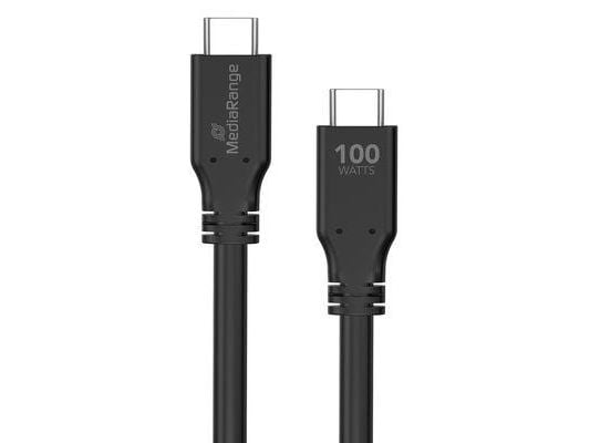 MediaRange MRCS218, 3 m, USB C, USB C, USB 3.2 Gen 1 (3.1 Gen 1), 10 Gbit/sek., Sort