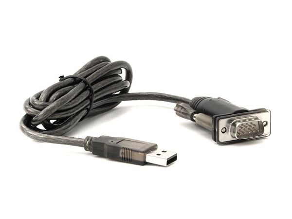 Lindy 42855, Grå, Gjennomsiktig, 1,5 m, USB Type-A, RS-232, Hankjønn, Hankjønn
