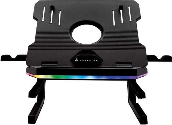 Surefire Gaming Portus X2 - Stativ for bærbar PC - 10 "-> 17" (Opptil 10 kg) - 6 forskjellige RGB-innstillinger - Svart
