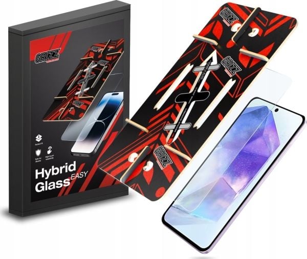 GrizzGlass HybridGlass Helppo lasi Samsung Galaxy A55 puhelimeen