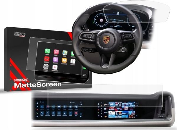 GrizzGlass matt skjermbeskyttelse GrizzGlass CarDisplay til Porsche Panamera 3 12,3" + 10,9" 2024 [2-i-1]