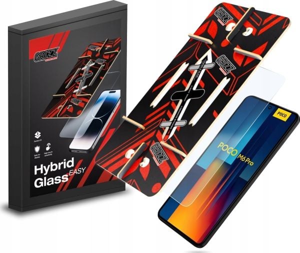 GrizzGlass hybridglass HybridGlass Easy til Xiaomi POCO M6 Pro 4G