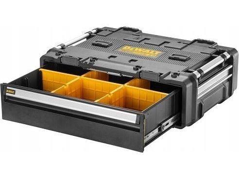 DeWALT DWST08510-1, Työkalulaatikko, Alumiini, Muovi, musta, Ruostumaton teräs, Keltainen, 47 L, 25 kg, 645 mm