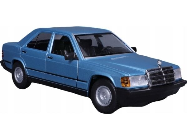 Bburago Mercedes 190E 1987, blå 1:24 modellbil (18-21103B)