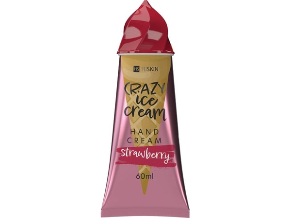 HISKIN_Crazy Ice Cream Håndkrem Jordbærhåndkrem 60ml