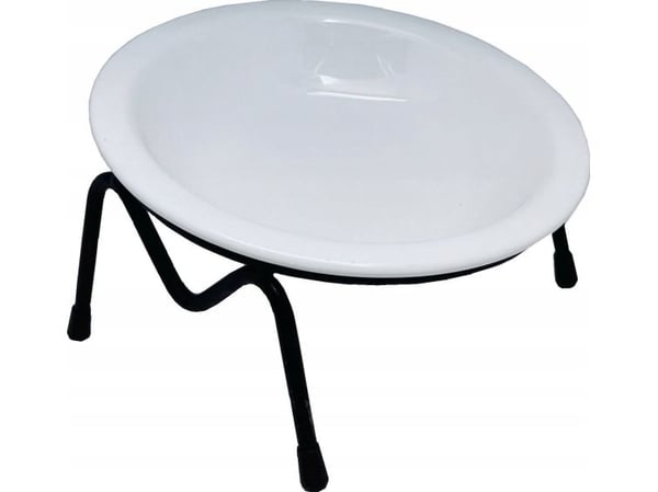 Yarro International YARRO keramisk dobbeltskål på trestativ 13x5,5 cm
