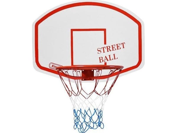 Street Ball Kimet basketballbrett + bøyle hvit og rød