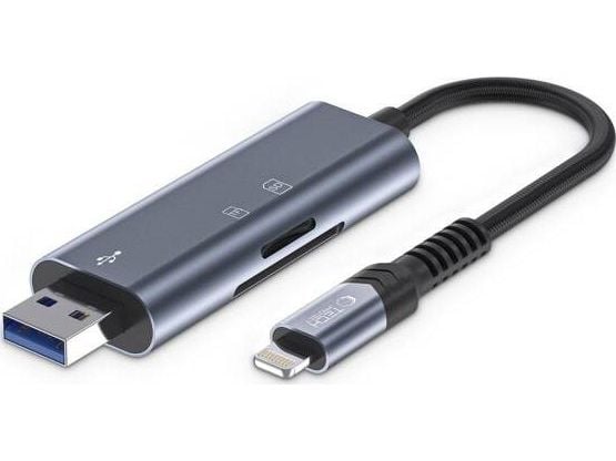 Tech-Protect TECH-PROTECT ULTRABOOST kortleser SD & microSD Lightning & USB grå