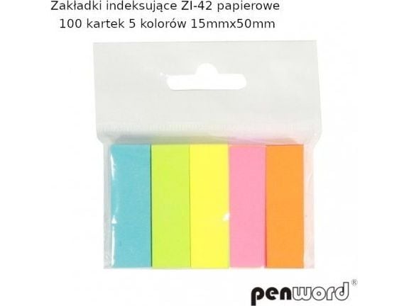 PENWORD indexflikar ZI-42 papper 100k 5 färg 15 mm x 50 mm Penword TARGI