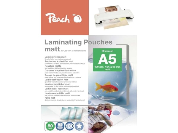 Peach S-PP580-30, Gjennomsiktig, Matt, A5, 0,08 mm, 154 mm, 216 mm