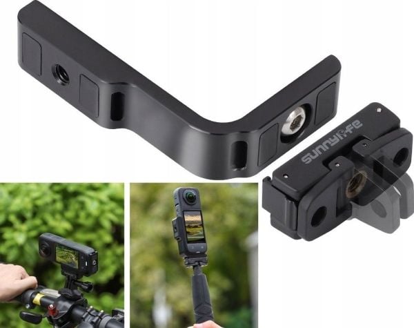 SunnyLife feste skinne/ramme/bur, horisontalt/vertikalt, 1/4" gjenger til GoPro for Insta360 X4/X4/X4-ZJ826-D