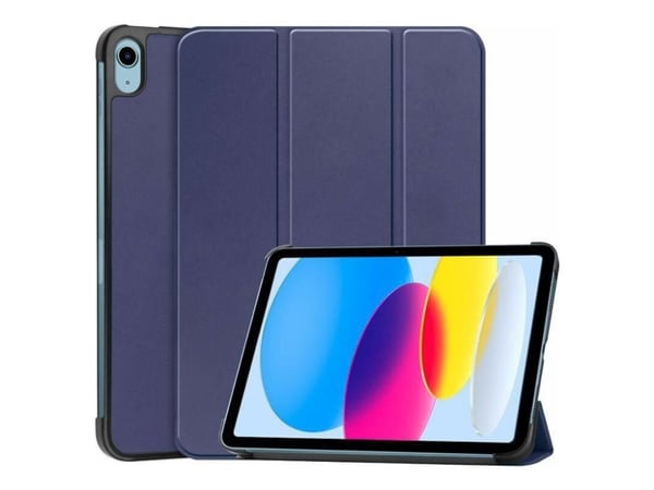 CoreParts - Lommebok for nettbrett - tri-fold caster, with auto-wake function - polyuretanlær - blå - for Apple 10.9-inch iPad Wi-Fi (10. generasjon)