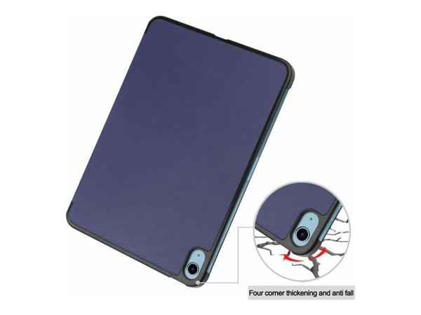 CoreParts - Lommebok for nettbrett - tri-fold caster, with auto-wake function - polyuretanlær - blå - for Apple 10.9-inch iPad Wi-Fi (10. generasjon)
