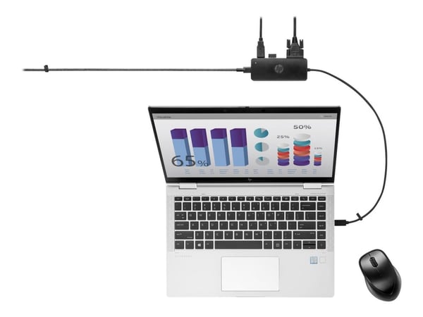 HP USB-C Travel Hub G2 - Dokkingstasjon - USB-C - VGA, HDMI - Europa - for OMEN by HP Laptop 16; Victus by HP Laptop 15, 16; EliteBook 830 G6; Fort...
