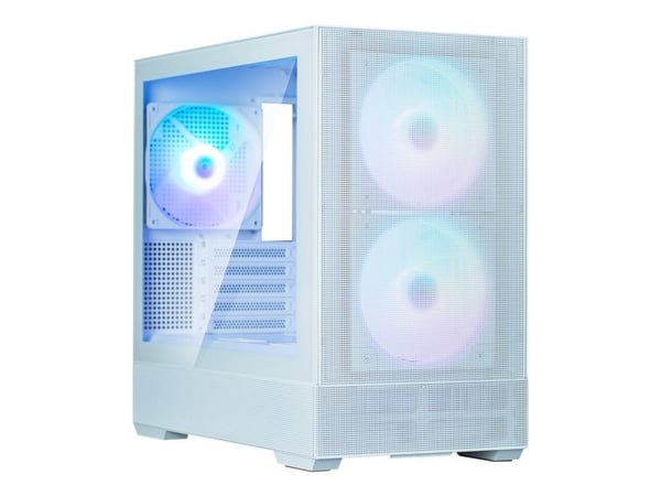 Zalman P30 Air - MT - micro ATX - genomskinlig sidopanel (härdat glas) - ingen strömförsörjning - vit - USB/ljud
