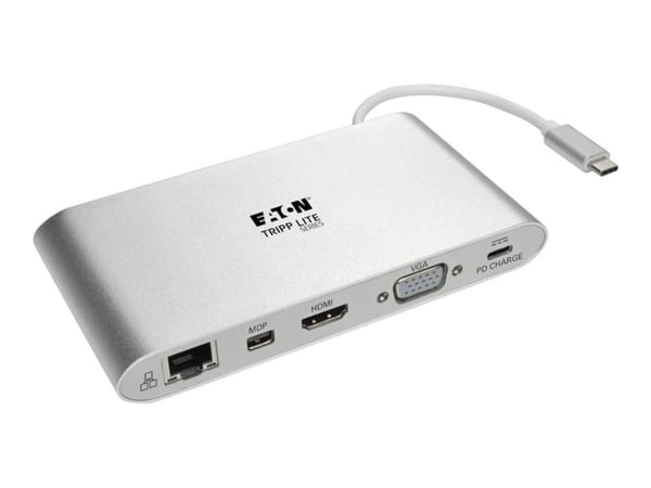 Eaton Tripp Lite Series USB C Docking Station 4K USB Hub USB 3.1 Gen 1 w/ USB-A, HDMI, VGA, mDP, Gigabit Ethernet, Mem Card, 3.5 mm & USB-C Charge ...