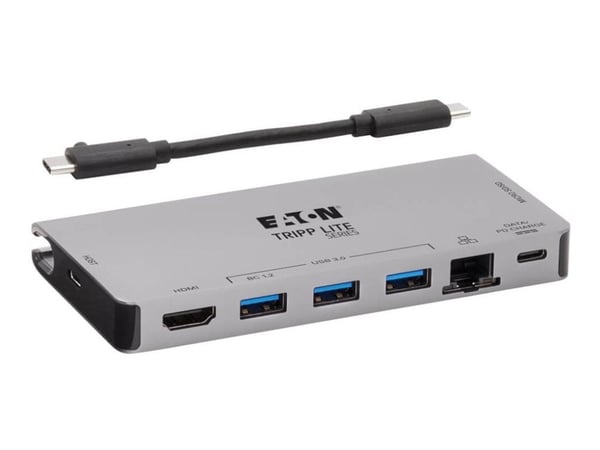 Eaton Tripp Lite Series USB C Docking Station USB Hub 4k w/ HDMI, Gbe Gigabit Ethernet, SD Card Reader, PD Charging - Dokkingstasjon - USB-C 3.1 / ...
