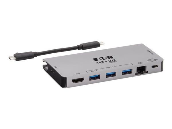 Eaton Tripp Lite Series USB C Docking Station USB Hub 4k w/ HDMI, Gbe Gigabit Ethernet, SD Card Reader, PD Charging - Dokkingstasjon - USB-C 3.1 / ...