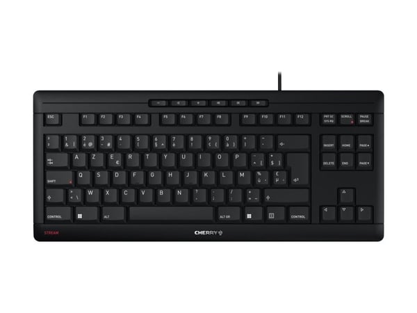 Klawiatura Cherry CHERRY STREAM KEYBOARD TKL klawiatura USB AZERTY Belgijski Czarny