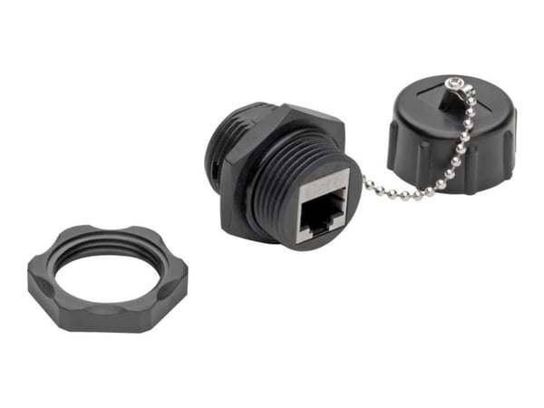 Eaton Tripp Lite Series RJ45 Bulkhead Coupler for Cat5/Cat6, Female to Female, Shielded, Industrial, Dust Cap - IP68, TAA - Modulinnlegg (kopling) ...
