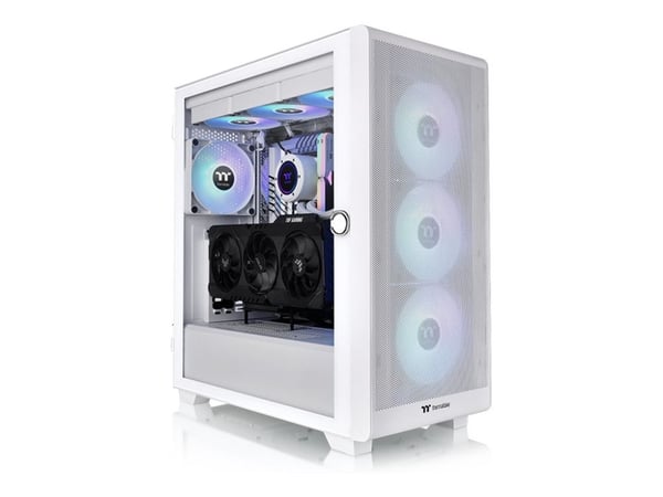 Thermaltake S Series S250 TG ARGB Snow - Mid tower - utökad ATX - genomskinlig sidopanel (härdat glas) - ingen strömförsörjning (ATX) - vit - USB/ljud