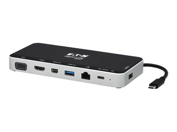 Eaton Tripp Lite Series USB C Docking Station Hub USB Dock Triple Display 4K HDMI VGA USB A/C Gbe - Dokkingstasjon - USB-C - VGA, HDMI, Mini DP - 1GbE