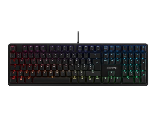 CHERRY G80-3000N RGB - Tastatur - bakgrunnsbelyst - USB - Fransk - tastsvitsj: CHERRY MX Silent Red - svart