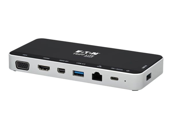 Eaton Tripp Lite Series USB C Docking Station Hub USB Dock Triple Display 4K HDMI VGA USB A/C Gbe - Dokkingstasjon - USB-C - VGA, HDMI, Mini DP - 1GbE