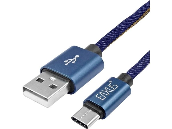 Eaxus USB-ladekabel USB-A til USB-C 1,00 m blå 4260183016106