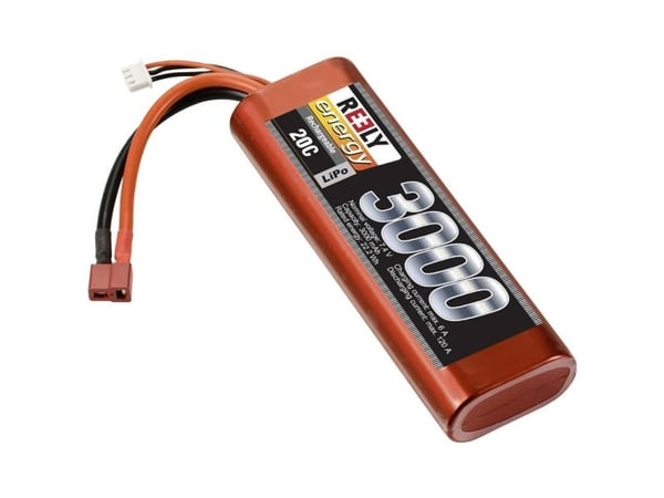 Reely Modelling Battery Pack (LiPo) 7.4 V 3000 mAh Kennojen lukumäärä: 2 20 C Stick Hardcase T-liitinjärjestelmä