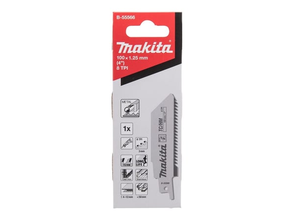 Makita - Sabelsagblad - for tre, metall, rustfritt stål, støpejern, komposittmaterialer - lengde: 100 mm - for Makita DJR186Z, DJR187Z, DJR188Z, JR...