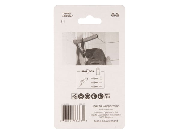 Makita sahanterä 32mm - Multicut bimetal terä t/metalli, Starlock, Aiz32Ab