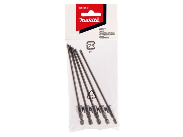 Makita - Spiss for skrutrekker - 5 deler - phillips - PH2 - heksagonal - lengde: 130 mm