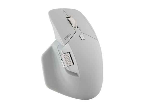 Rapoo MT760L, högerhand, Optisk, Trådlös RF + Bluetooth, 3200 DPI, Grå