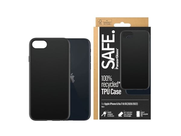 SAFE. by PanzerGlass - Baksidedeksel for mobiltelefon - termoplast-polyuretan (TPU), silikonbelegg - svart - for Apple iPhone