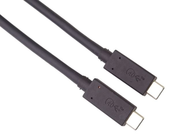 PremiumCord USB4, Hankjønn, Hankjønn, 1 m, Sort, Nickel, 40 Gbit/s
