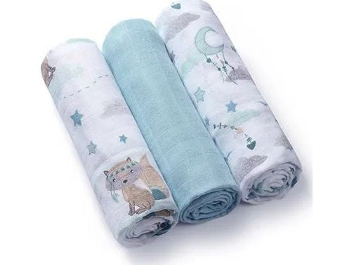 BabyOno 397/12 BAMBUSBLIER 3STK BLÅ