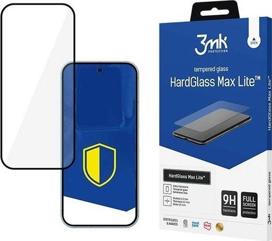 3MK HardGlass Max Lite, Google, Google Pixel 9, støtsikker, ripebestandig, 1 stk