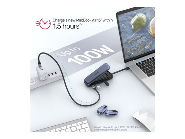 Unitek uHUB H6 - Dokkingstasjon - USB-C 3.2 Gen 2 - HDMI