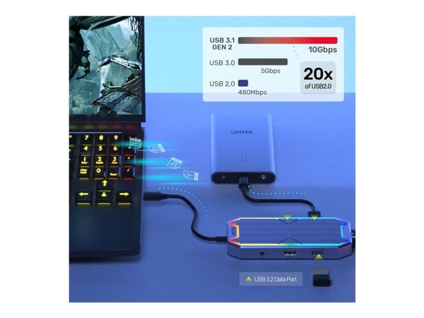 Unitek Hub USB-C, HDMI 2.0, RJ45, 3,5 mm, 100 W 10 Gbps